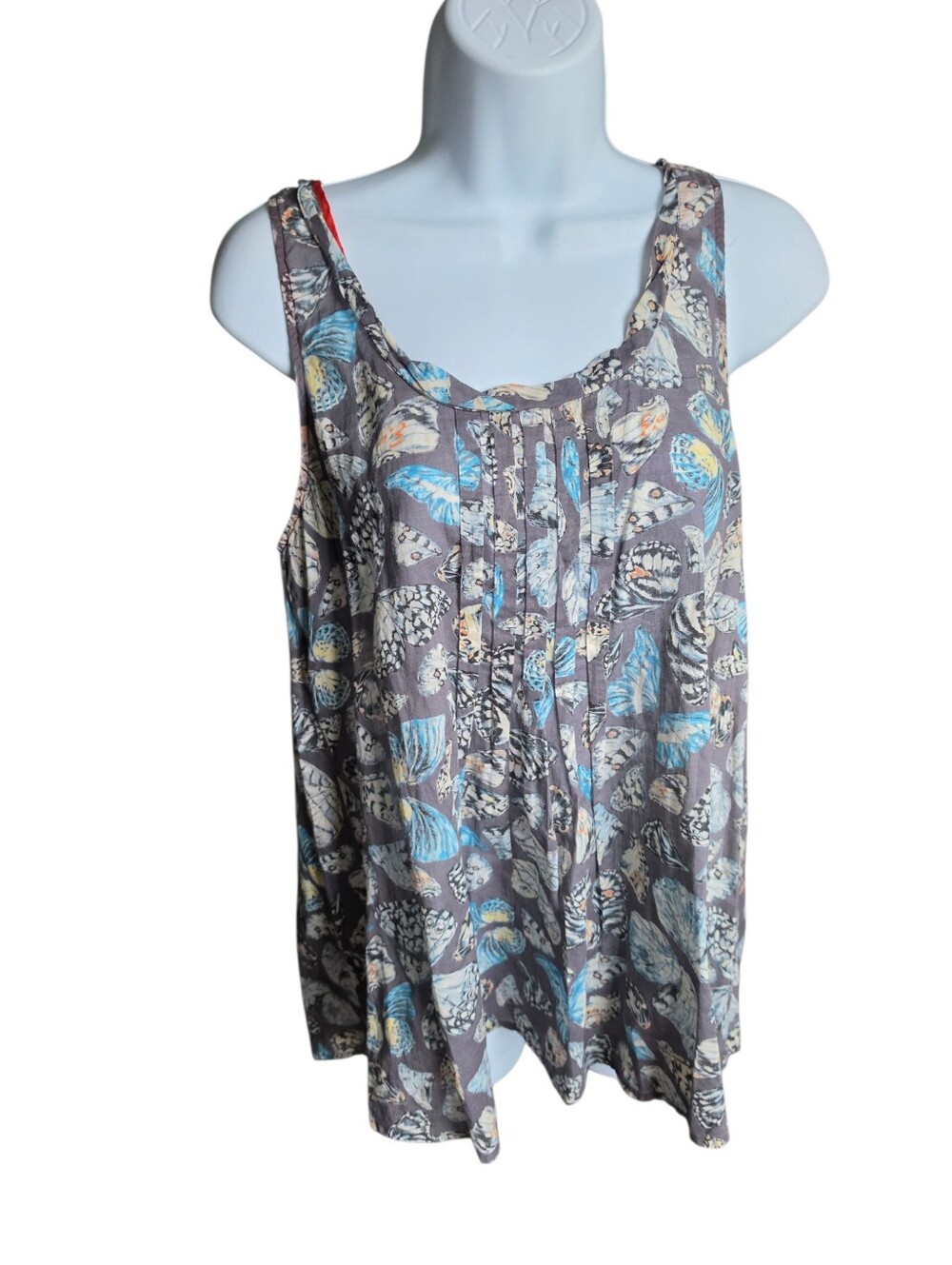 Anthropologie Edme And Esyllte Fairy Butterfly Print Pintuck Tank Top Size 4